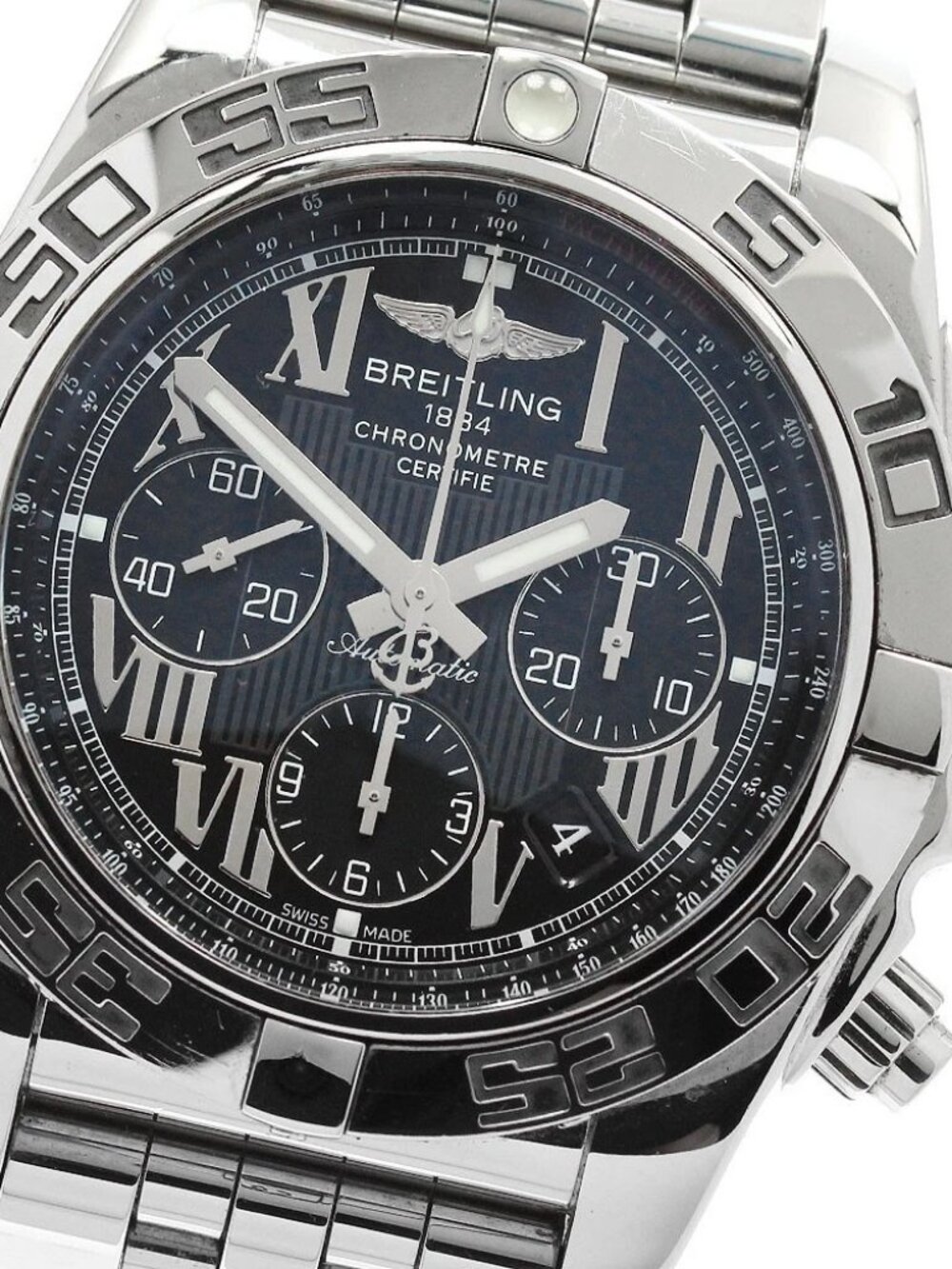 BREITLING Chronomat 44 AB0110 Chronograph Black Dial Automatic Men's_952042